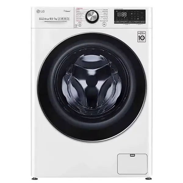 ماشین لباسشویی 10.5 کیلویی ال جی V9 با 7 کیلو خشک کن سفید WDV9142WRP
